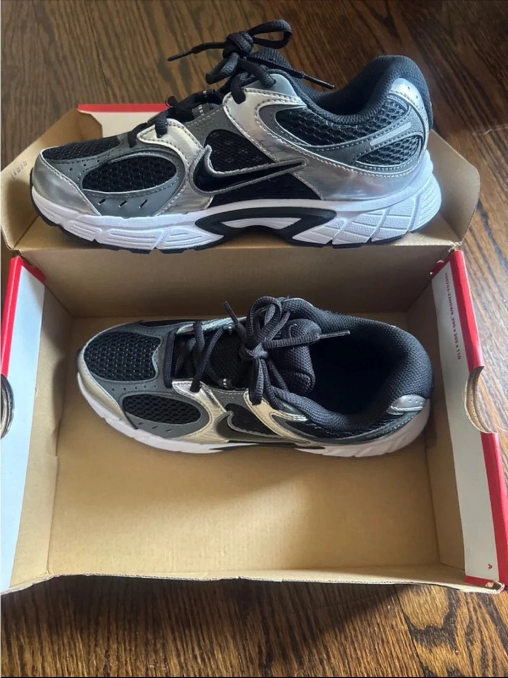Nike Kids Black and Silver Mesh Runner Sneakers